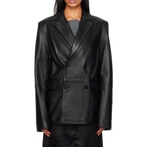 LOULOU STUDIO
Black Davao Leather Jacket